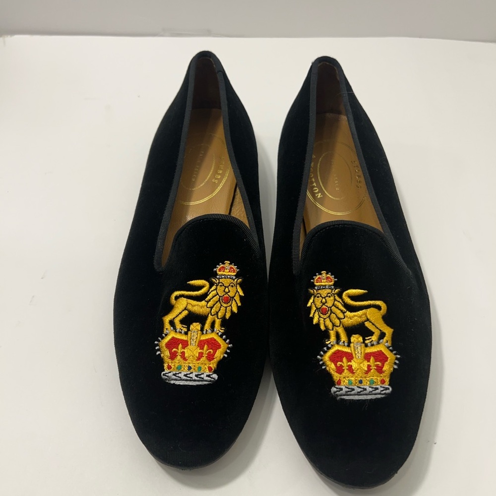 Stubbs & Wooton Black Velvet Slipper